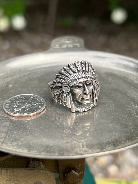 Sterling Silver Indian Chief Ring