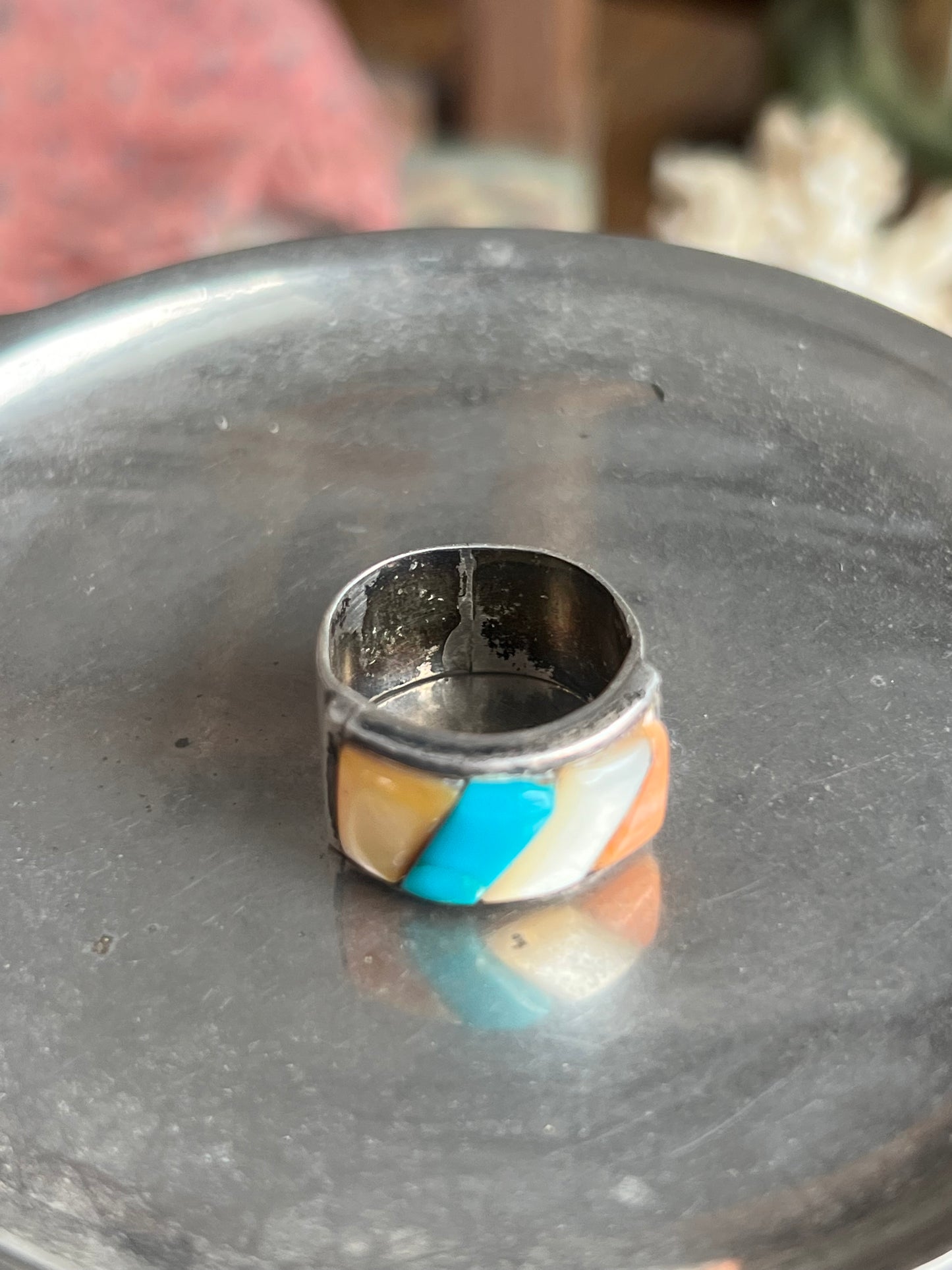 MOP/Spiny Oyster/Turquoise Ring