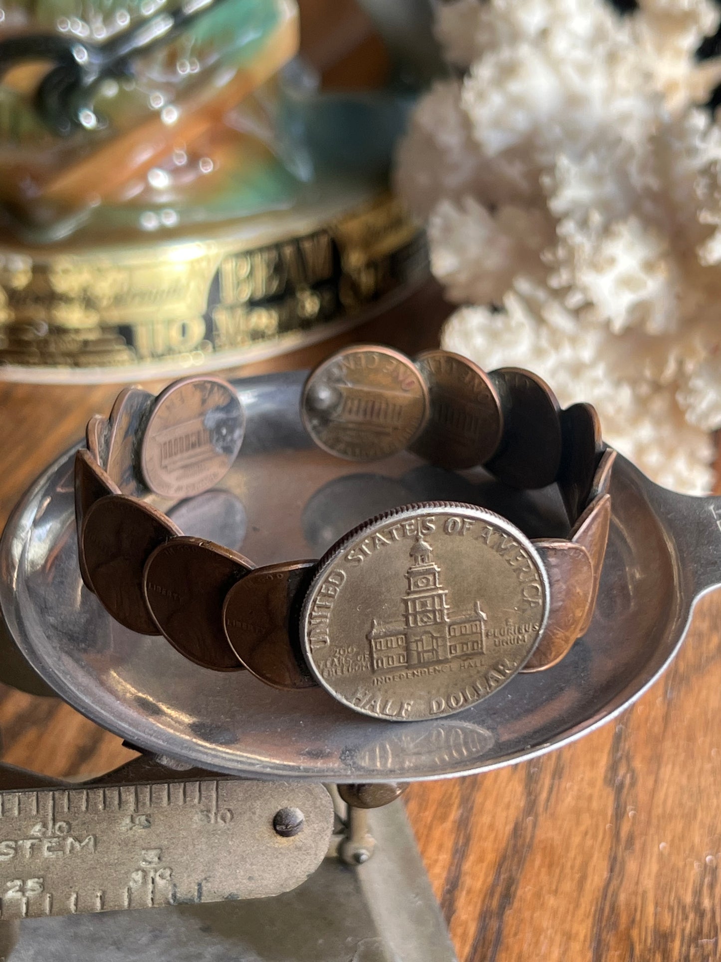 Vintage 1976 Bicentennial Penny Coin Cuff