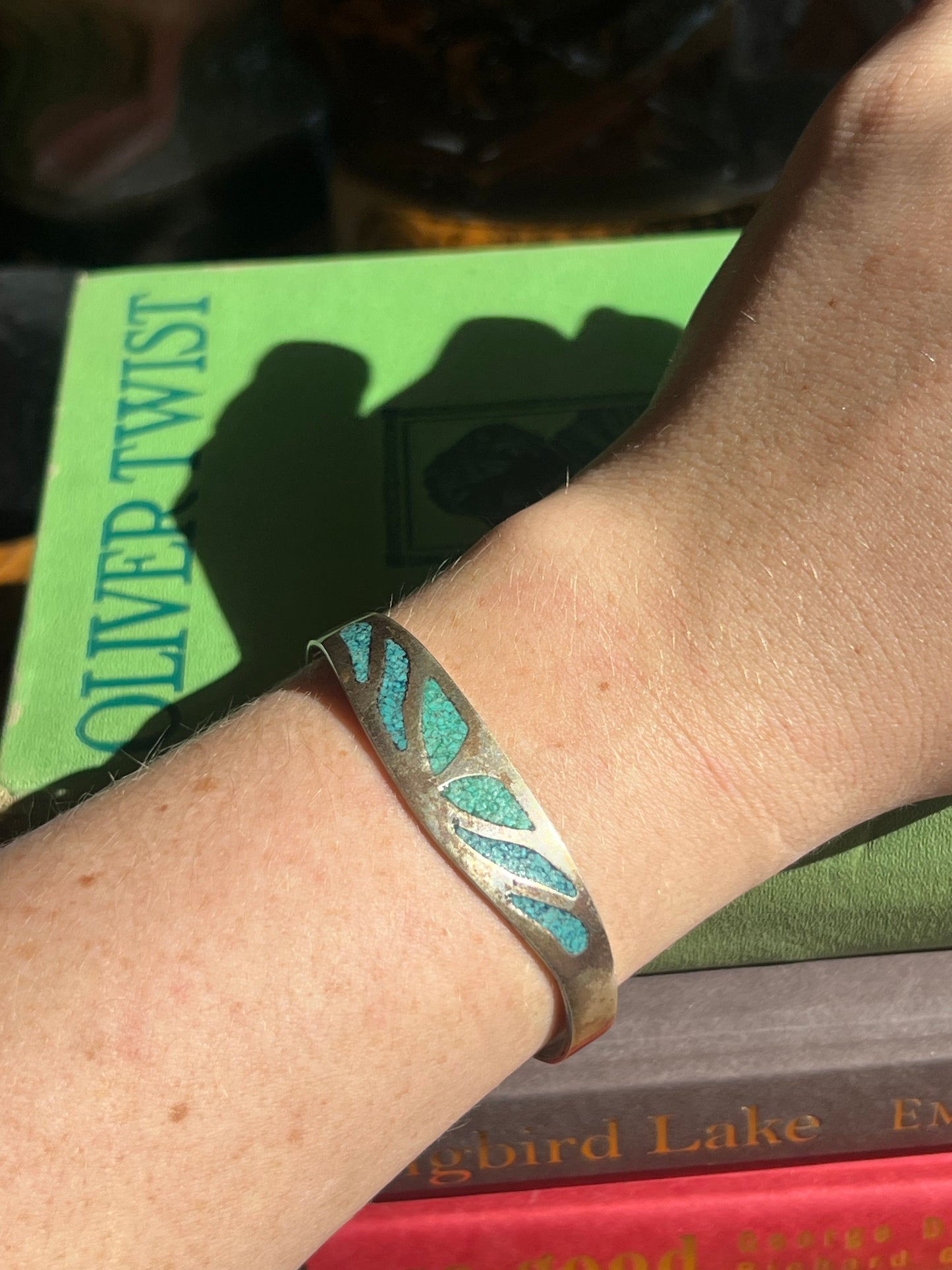 Mexican Turquoise Crushed Inlay Cuff