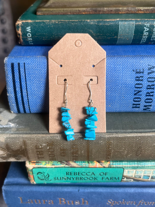 Heishi Sleeping Beauty Turquoise Drop Earrings