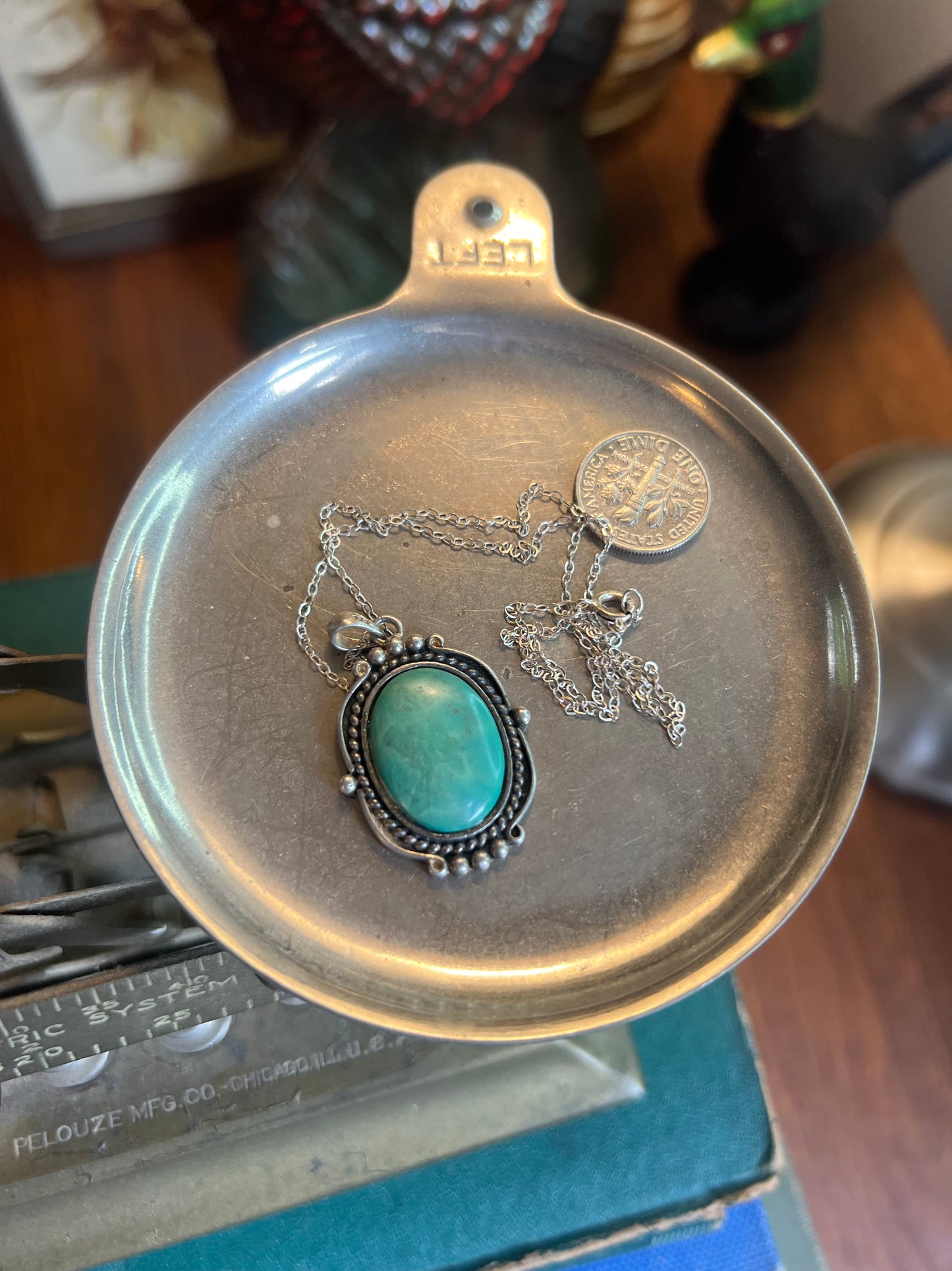 Emerald Valley Turquoise Stone Pendant on Chain Necklace
