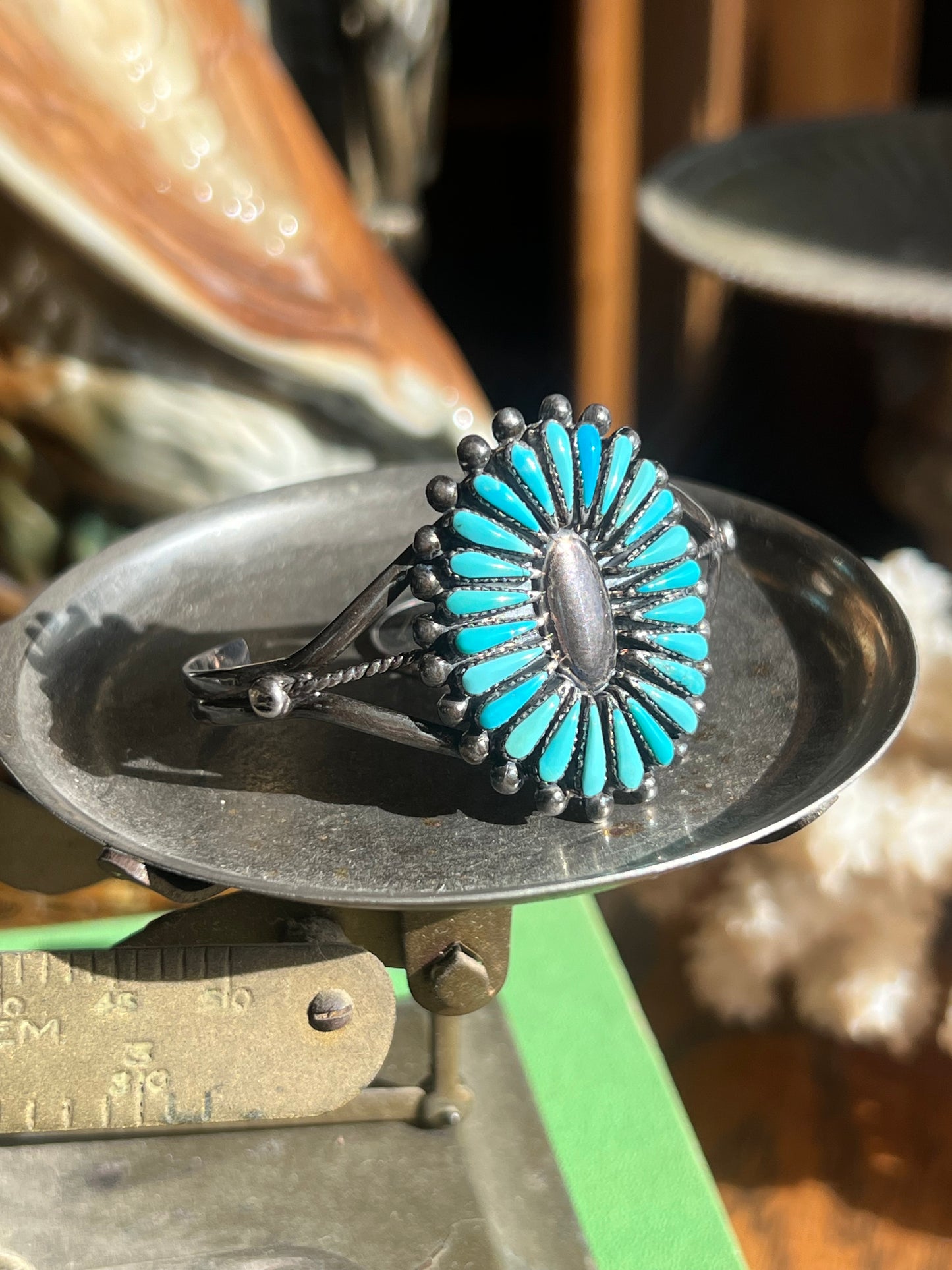 Turquoise Zuni & Sterling Silver Cuff