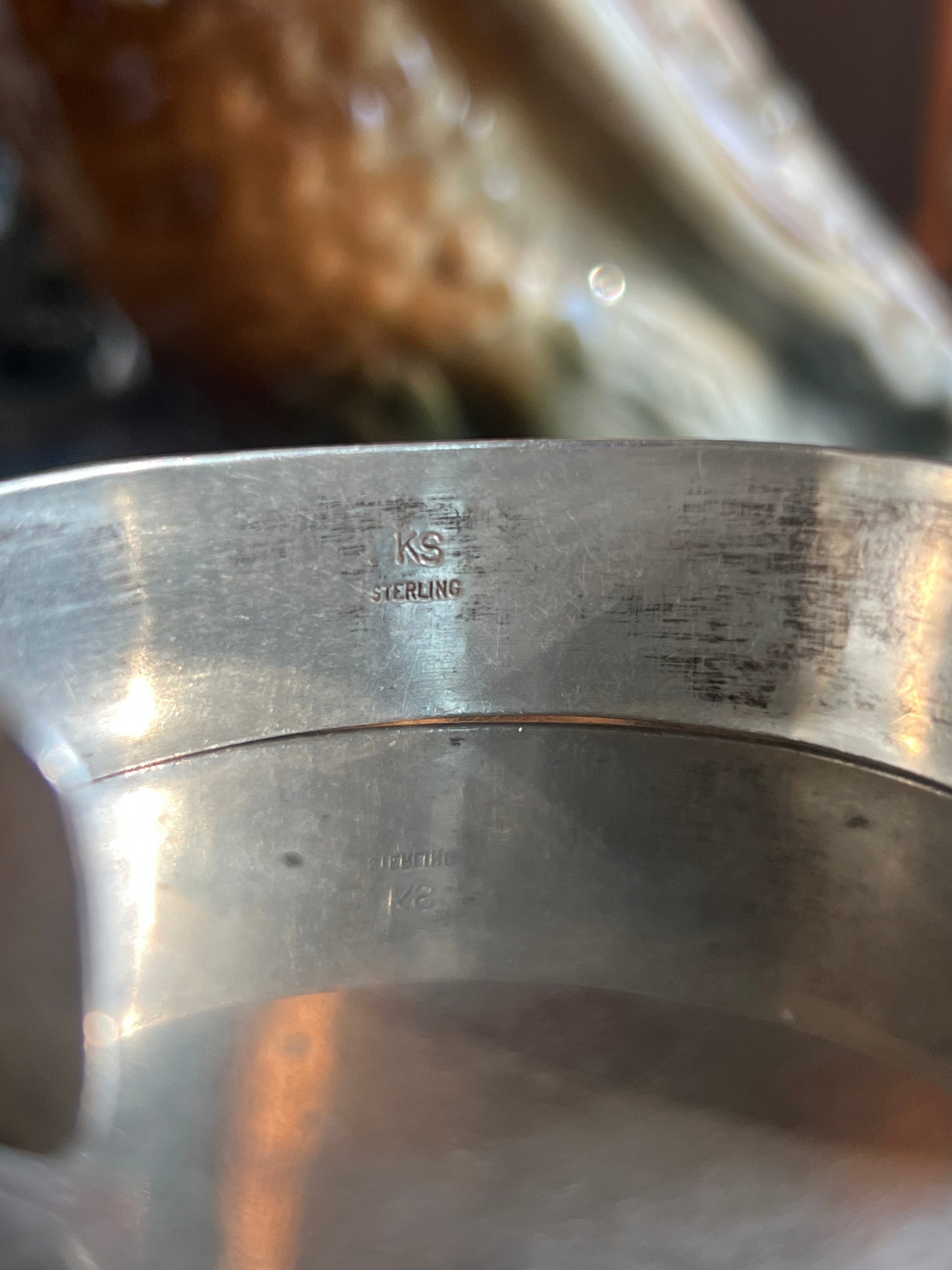 “KS” Sterling Silver Cuff