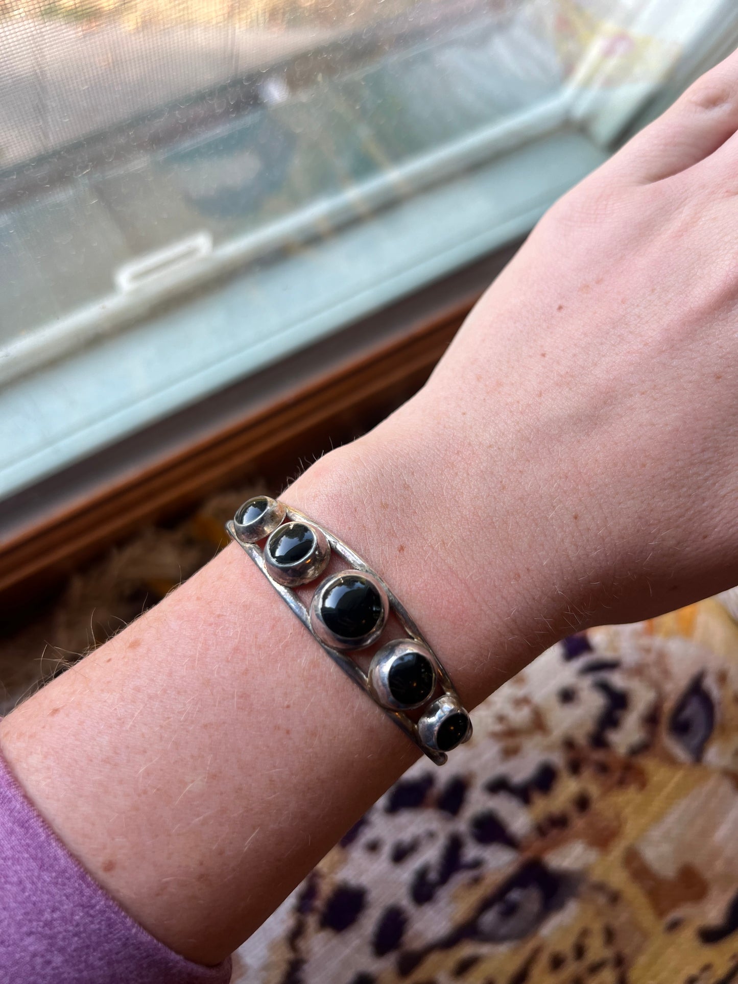 Black Onyx 5-Stone Cuff
