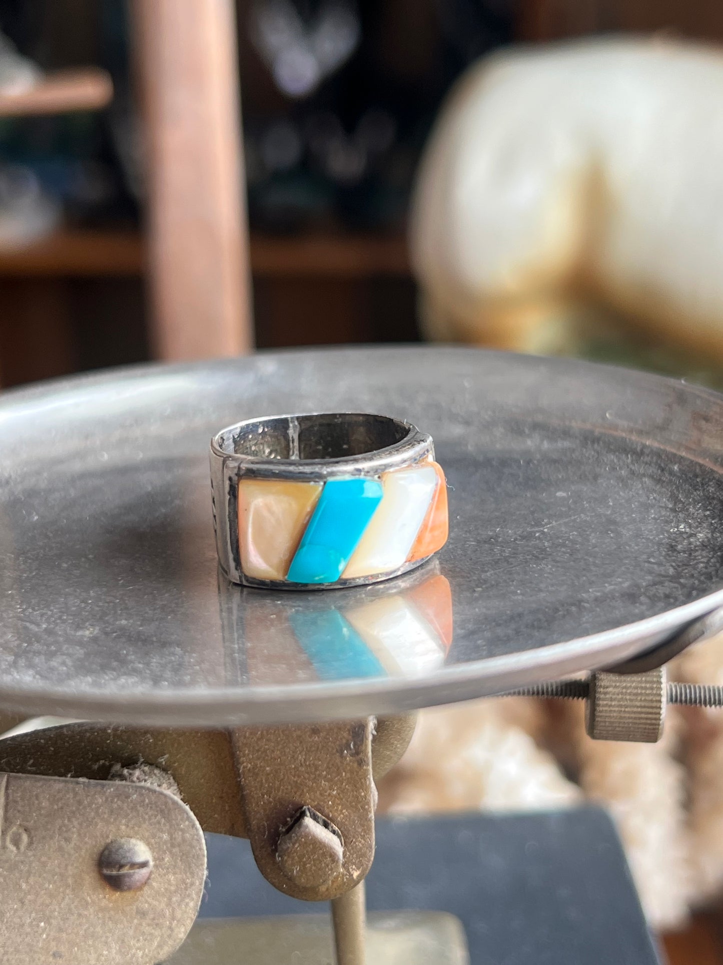 MOP/Spiny Oyster/Turquoise Ring