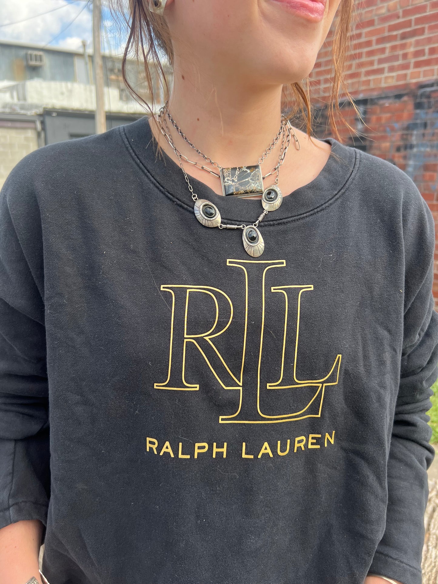 RL Black & Gold Lightweight Crew Neck