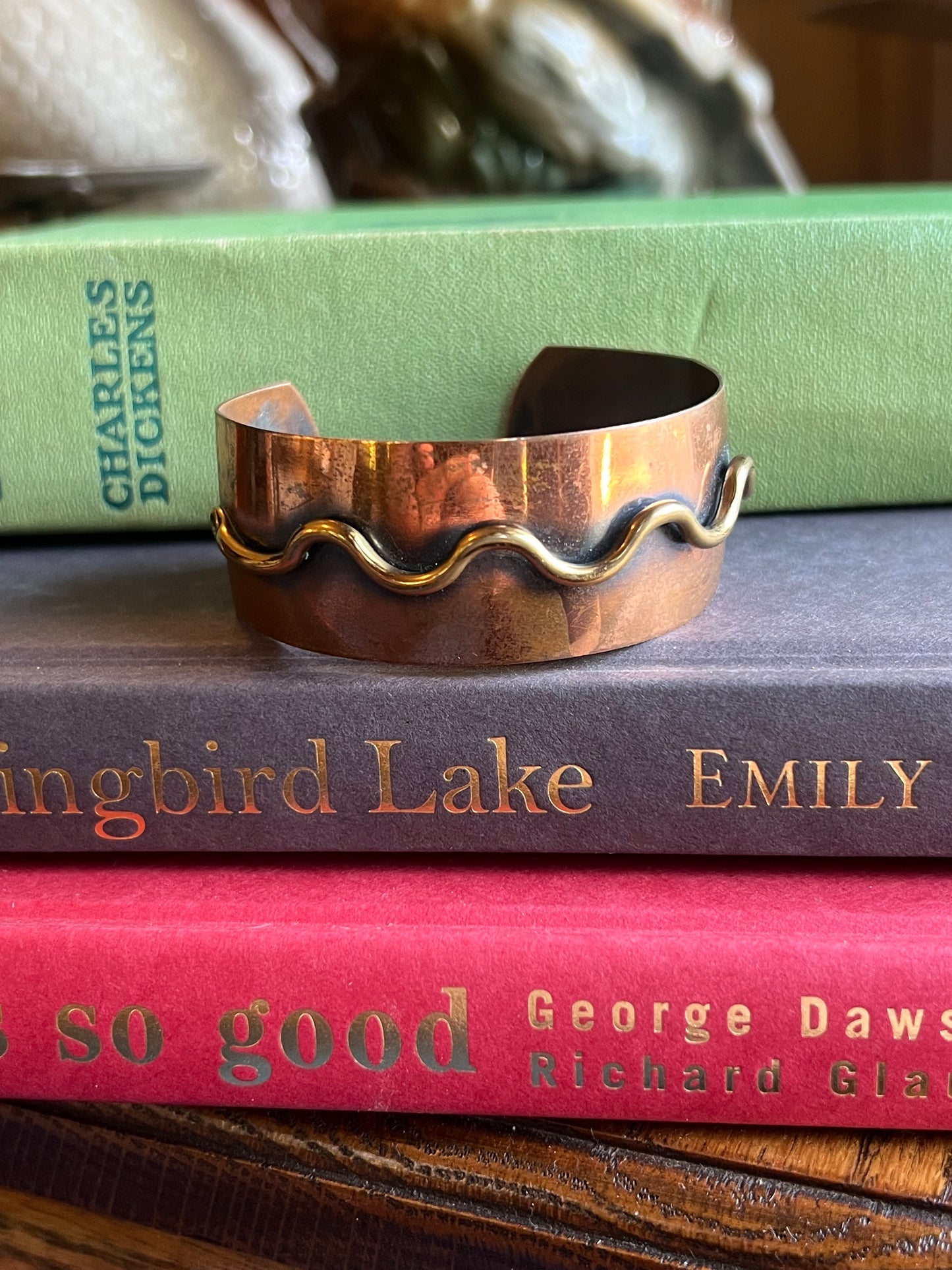 Raised Detailed Copper Cuff