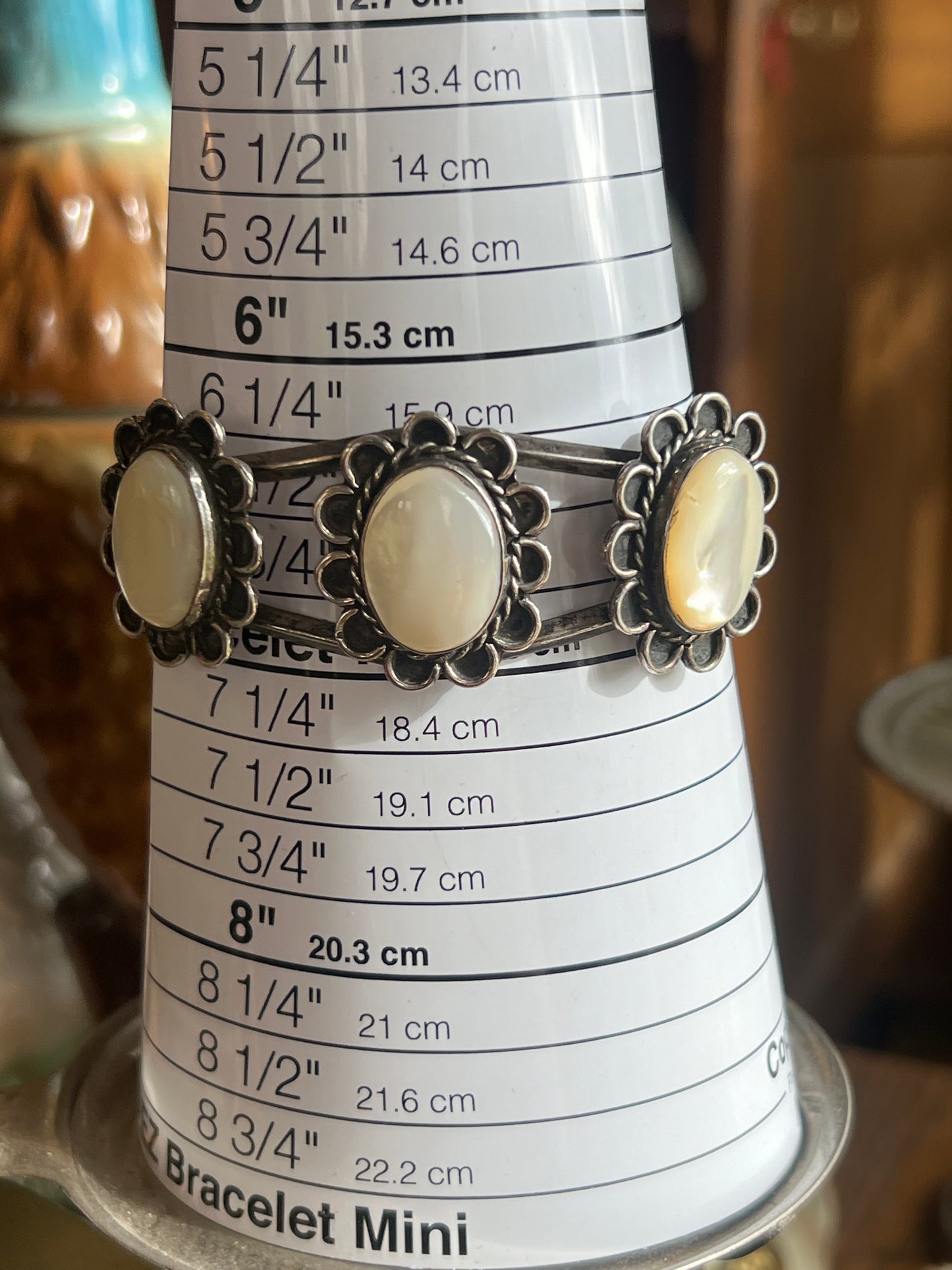 Mother of Pearl 3-Stone Cuff