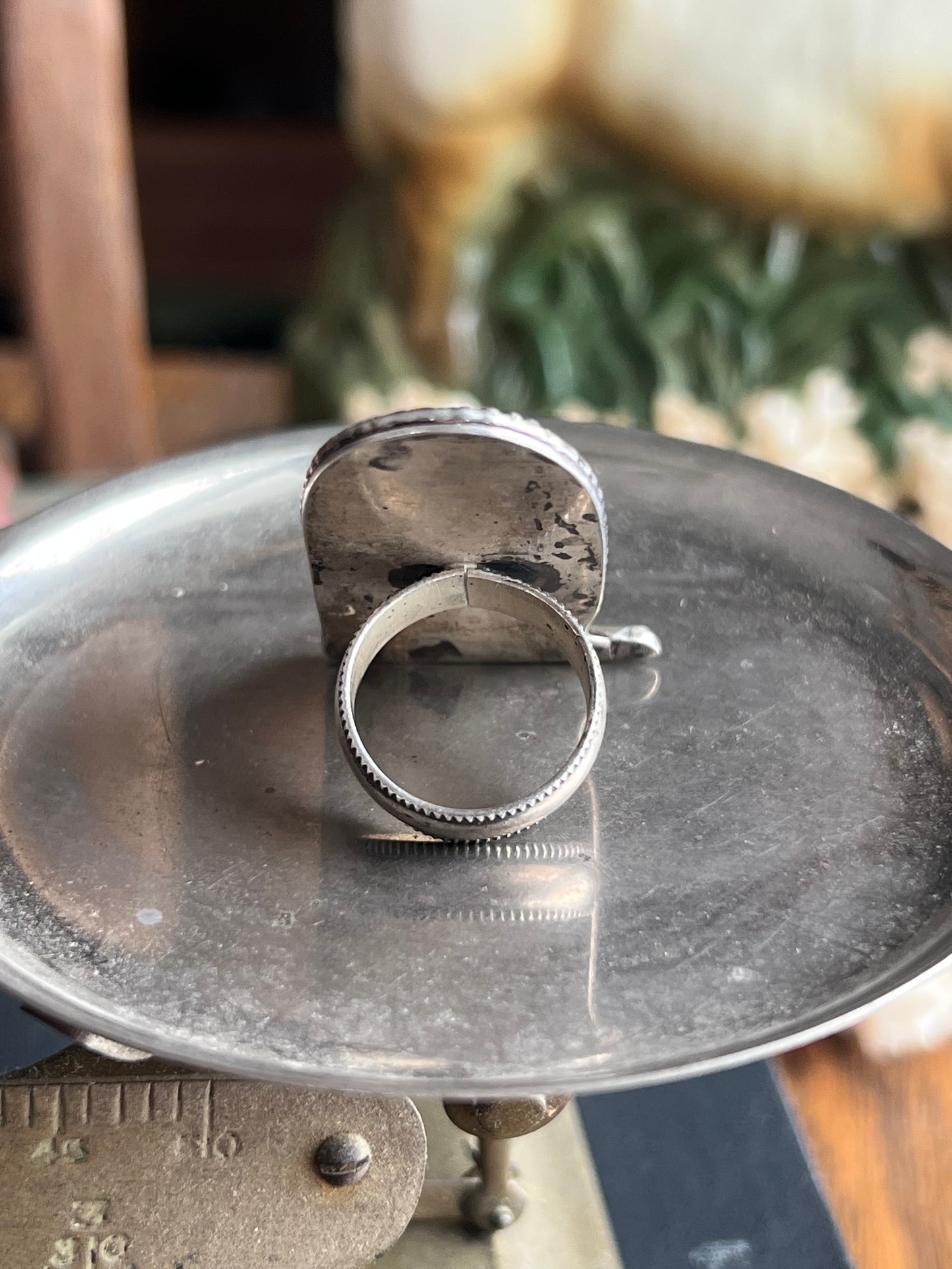 Chunky Turquoise with Detailed Frame Ring