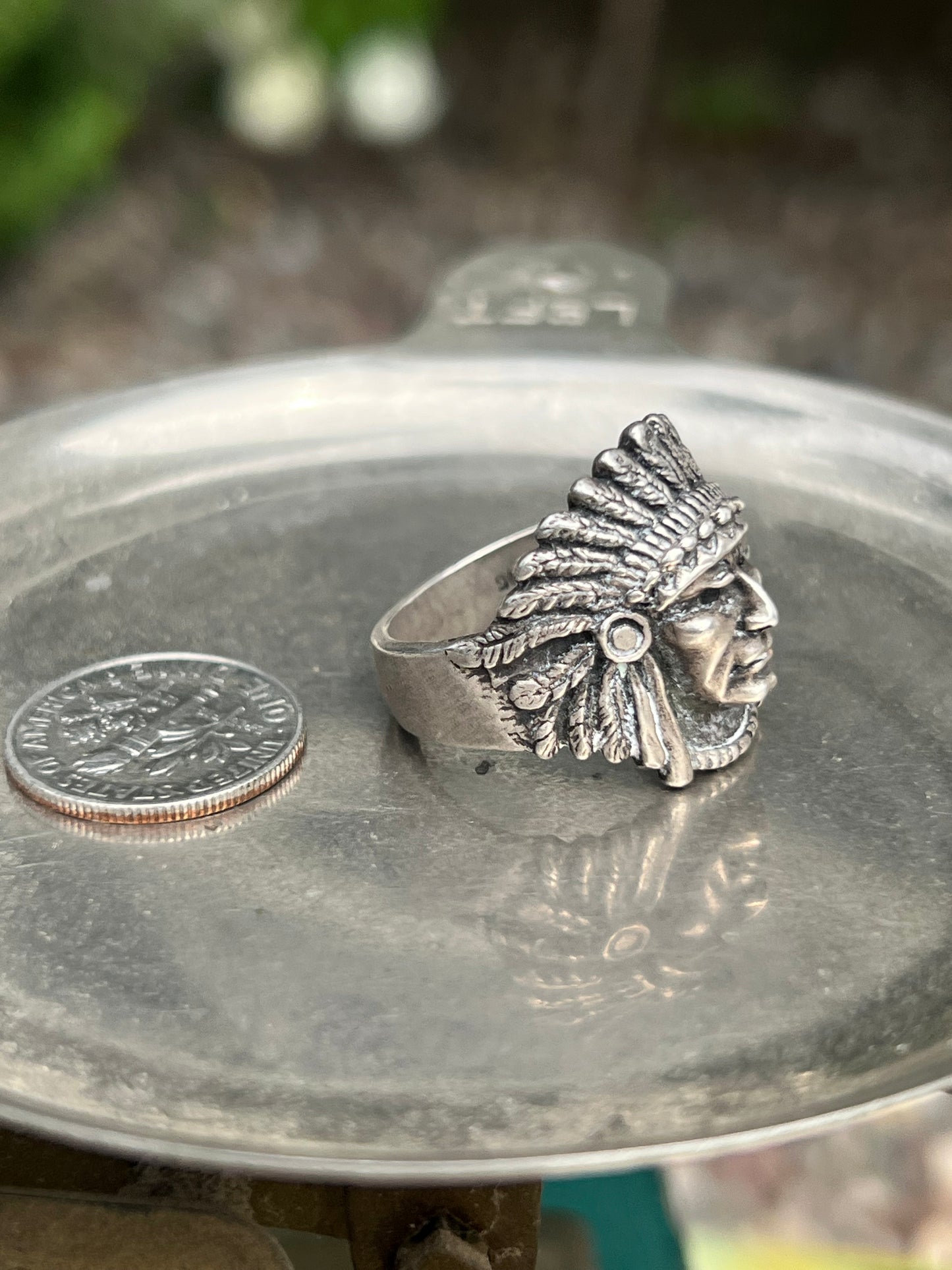 Sterling Silver Indian Chief Ring