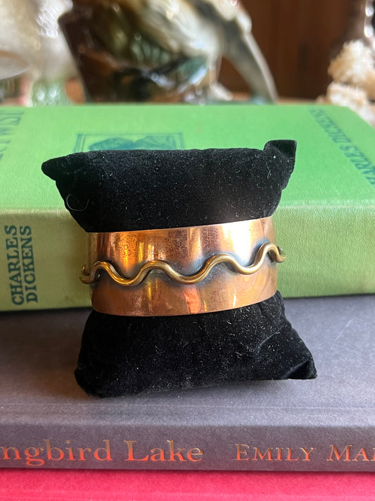 Raised Detailed Copper Cuff