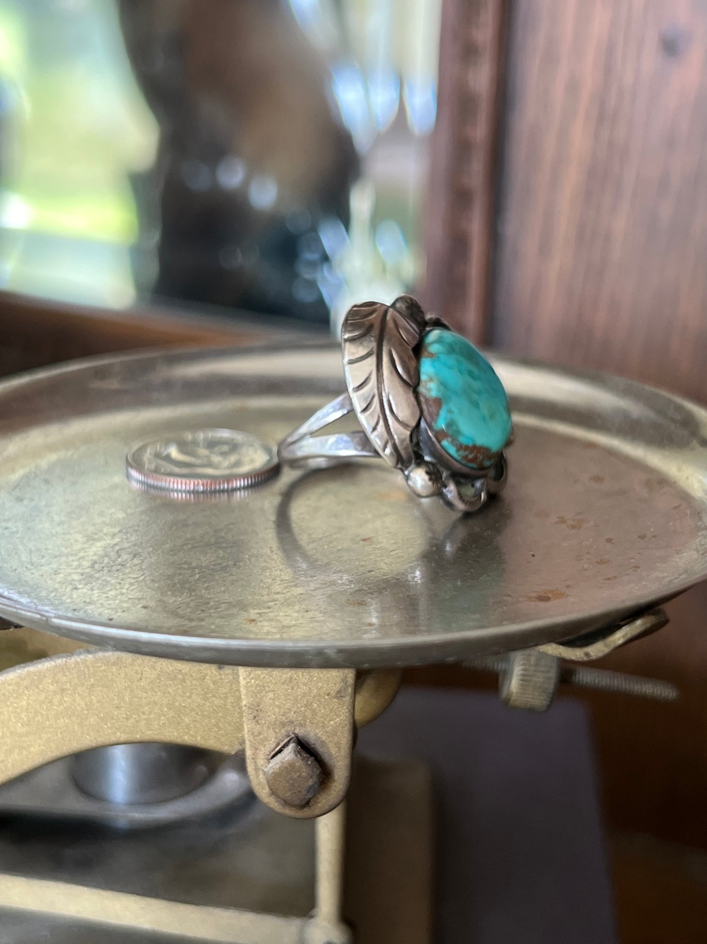 Signed “LP” Fox Turquoise Ring