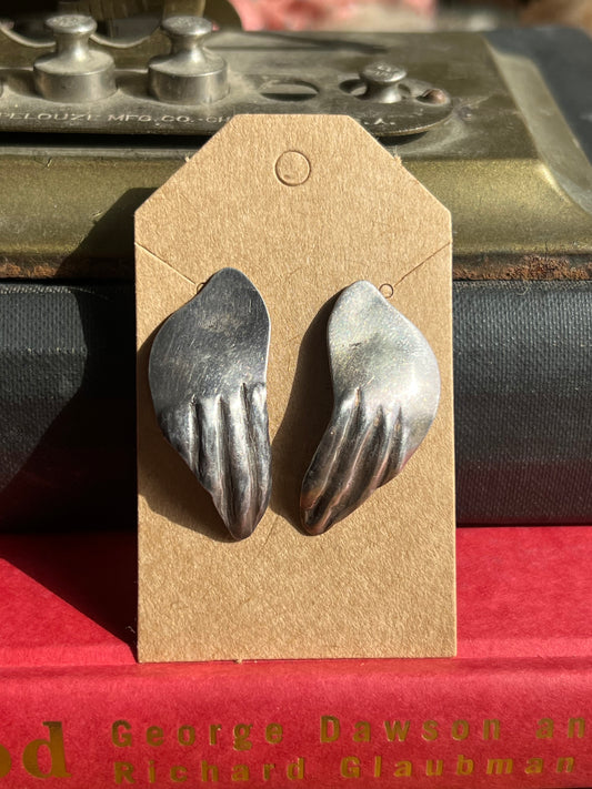 Silver Abstract Post Earrings