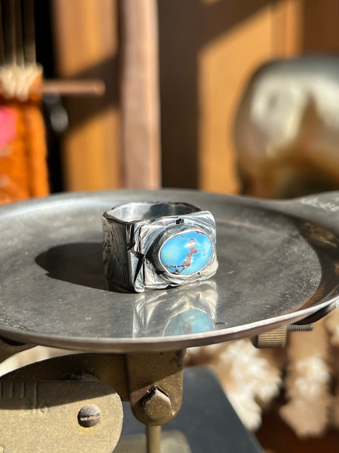 Golden Hills Turquoise Sterling Silver Chunky Ring
