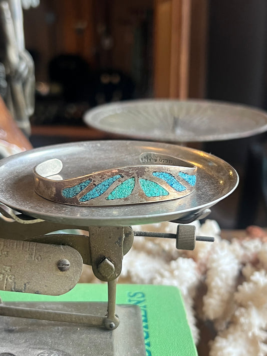 Mexican Turquoise Crushed Inlay Cuff