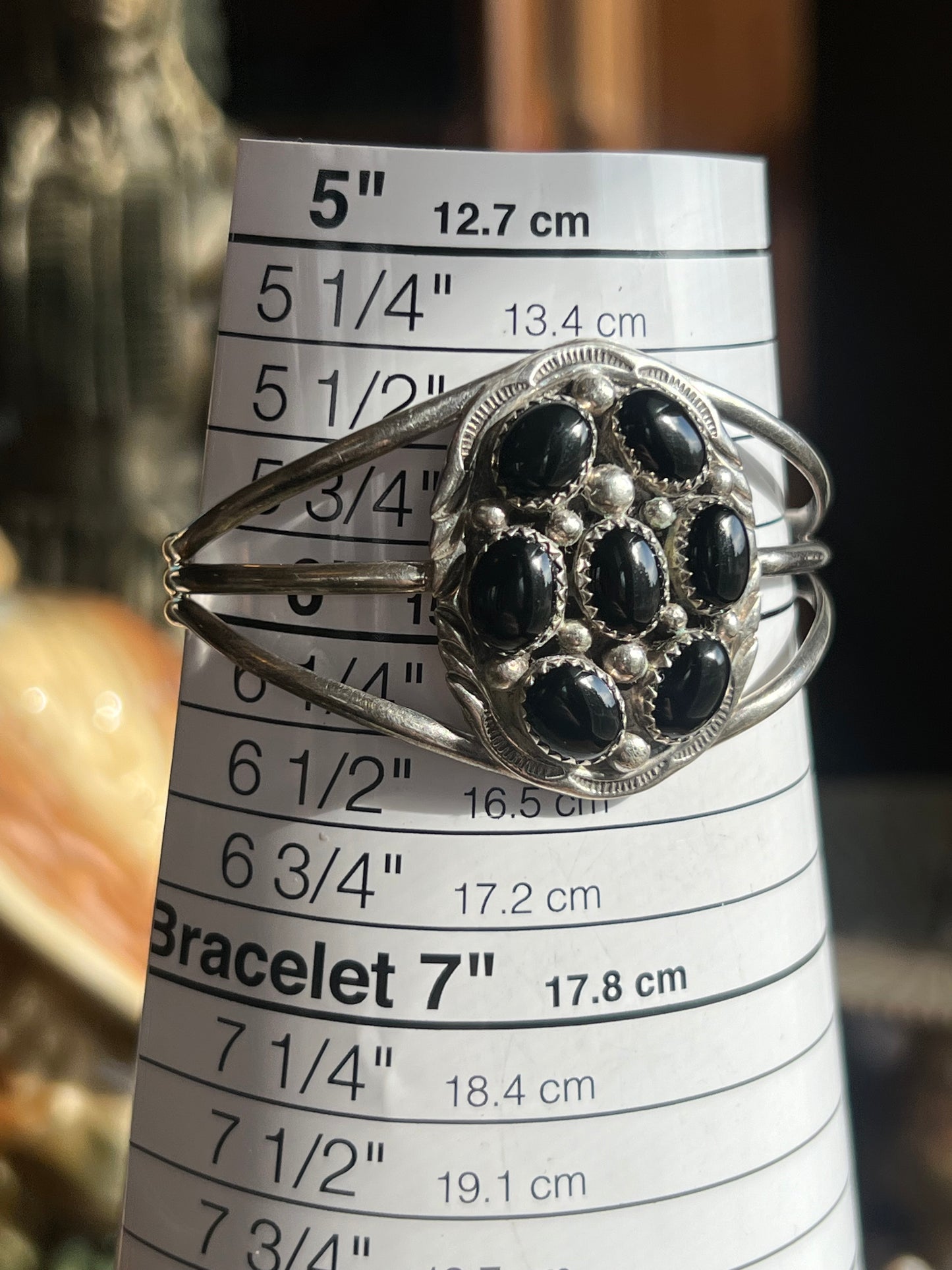 Frannie Platero Sterling Silver Black Onyx Cluster Cuff