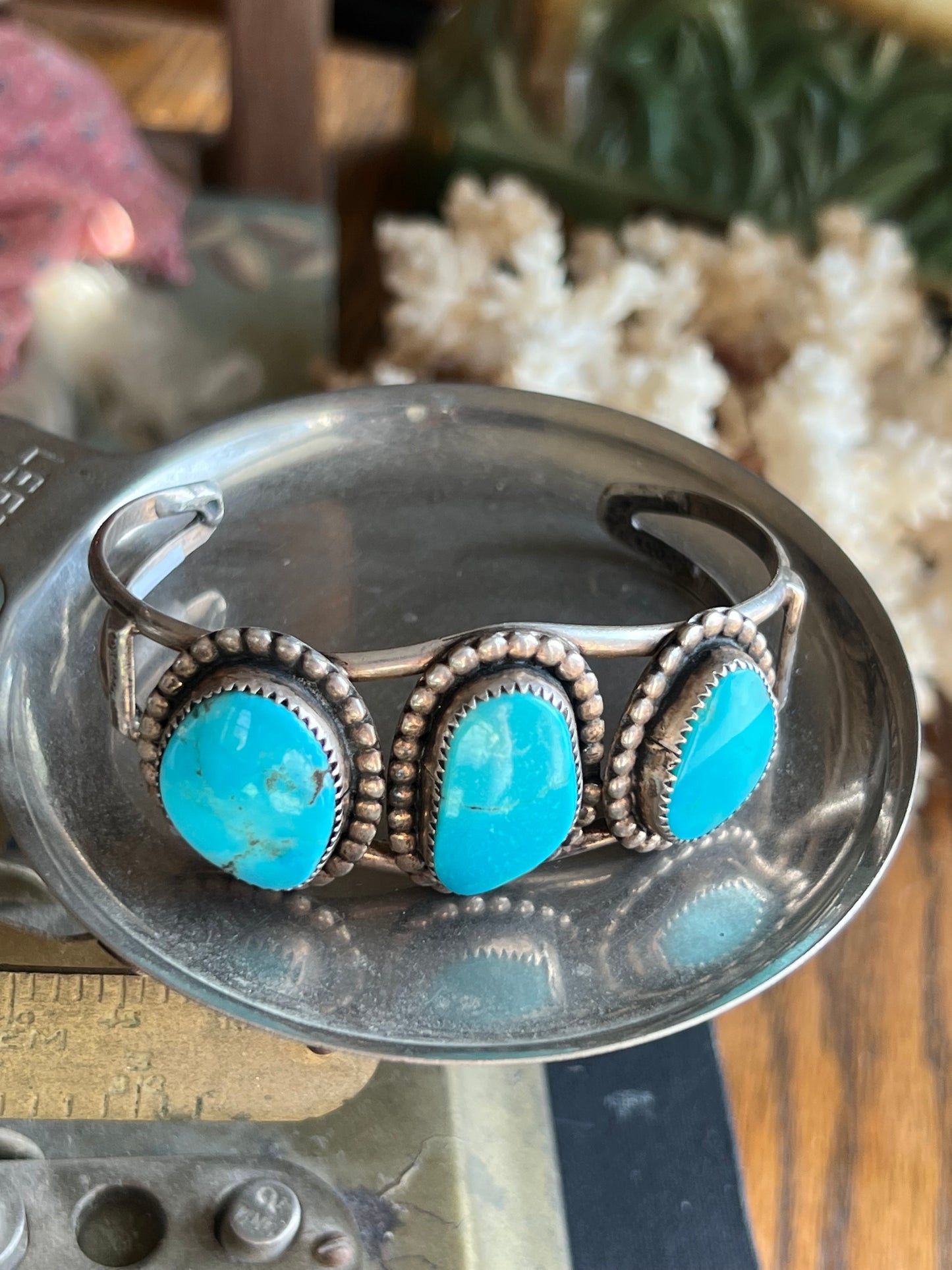 Kingman Turquoise 3-Stone Cuff