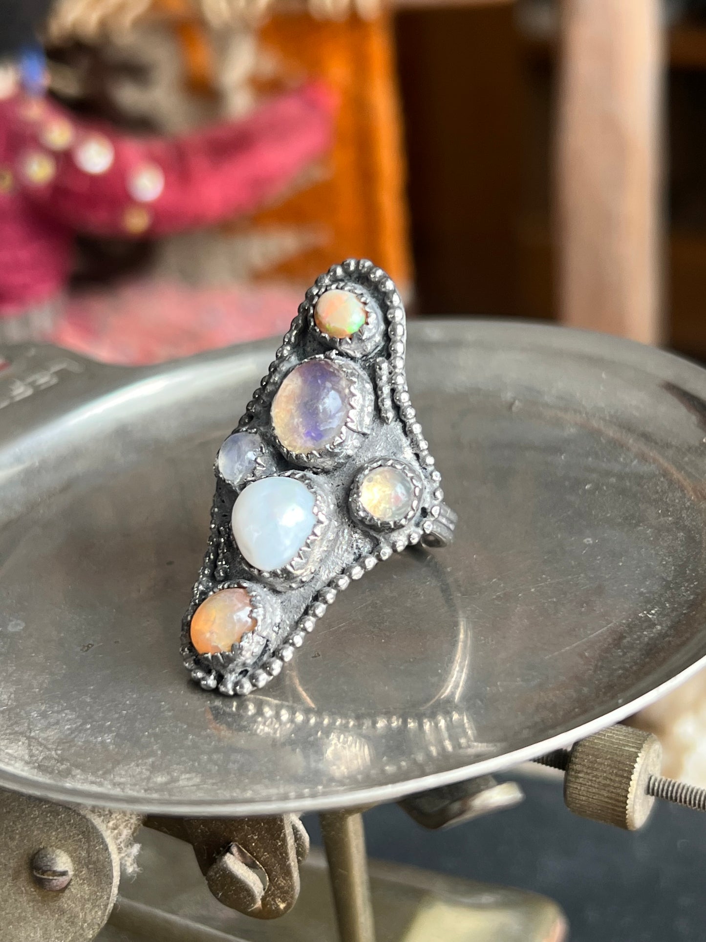 Multi Stone Unique Ring