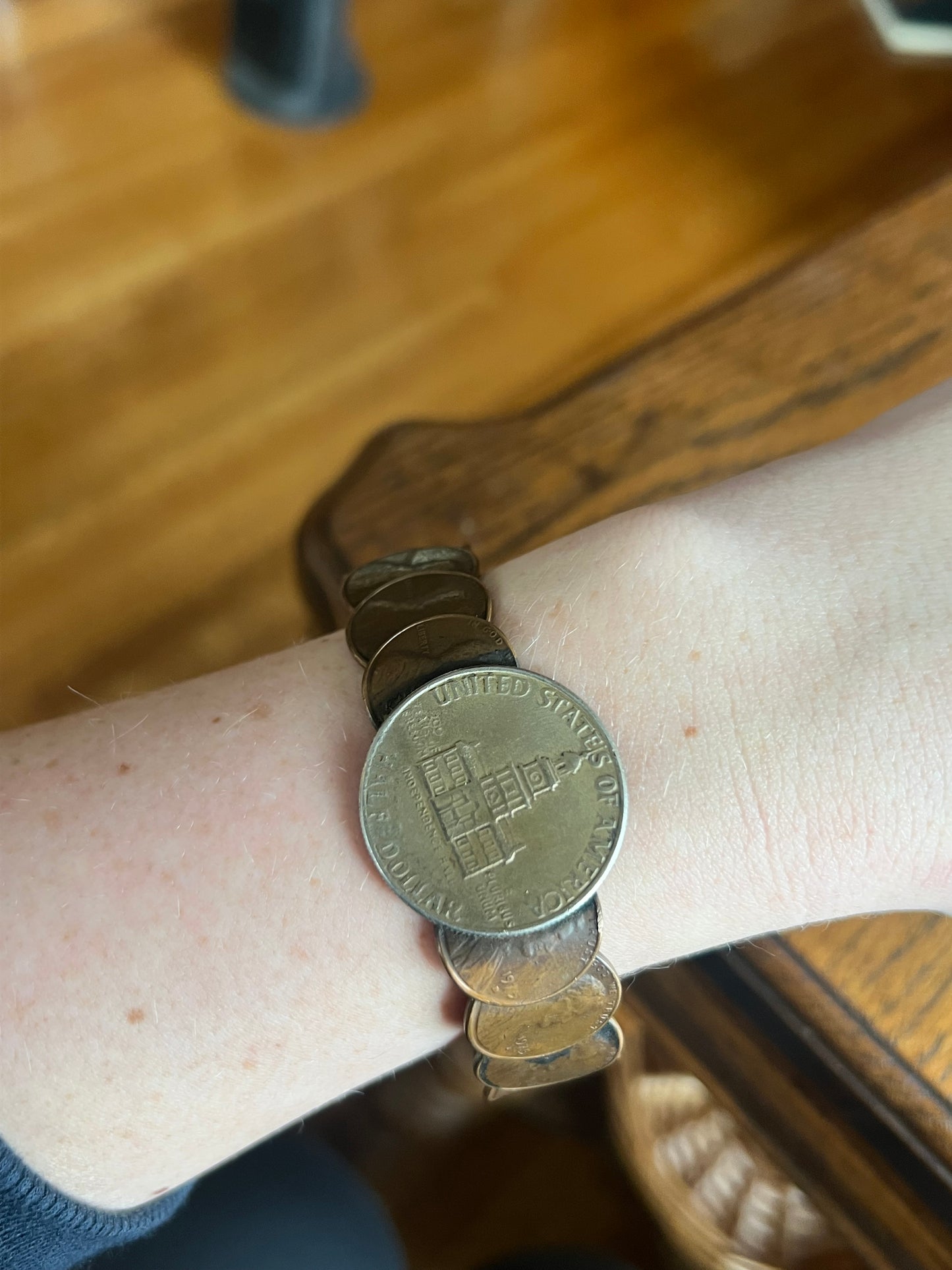 Vintage 1976 Bicentennial Penny Coin Cuff