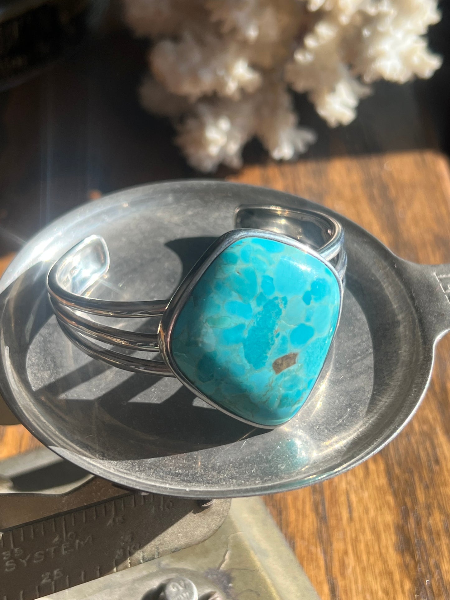 Cabochon Turquoise Sterling Silver Cuff