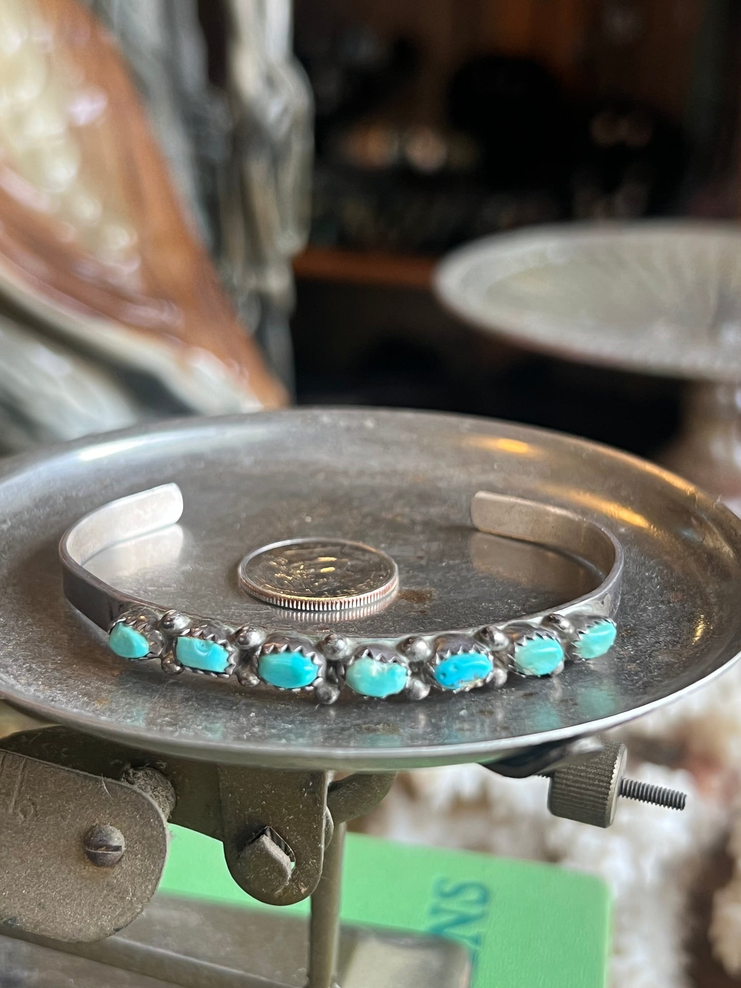 Mix Turquoise & Green 7-Stone Cuff