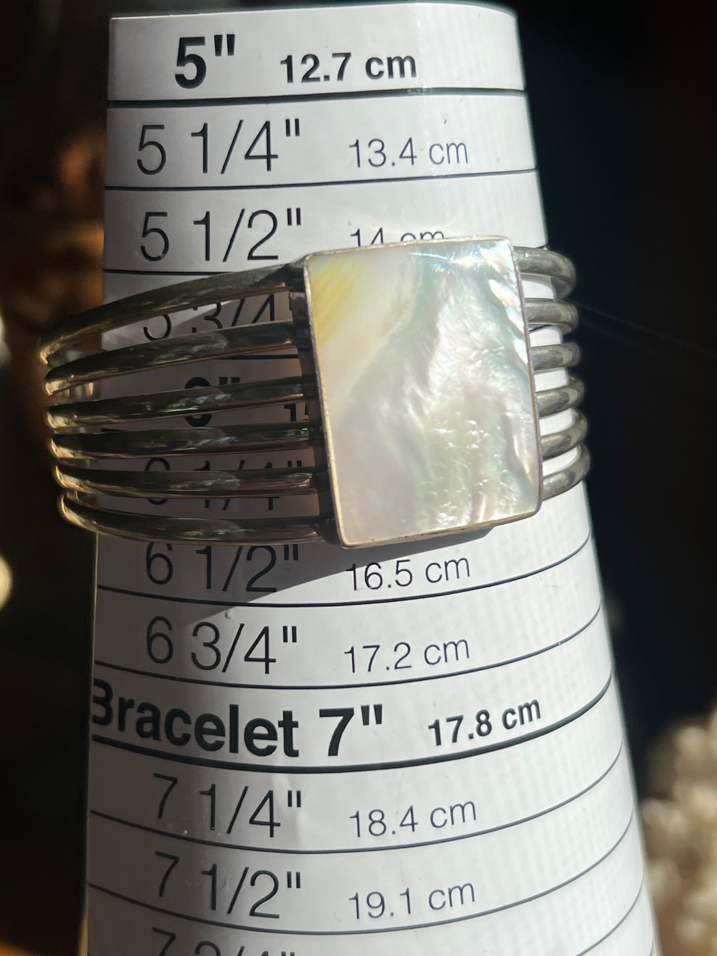Sterling Silver Mother of Pearl Cuff