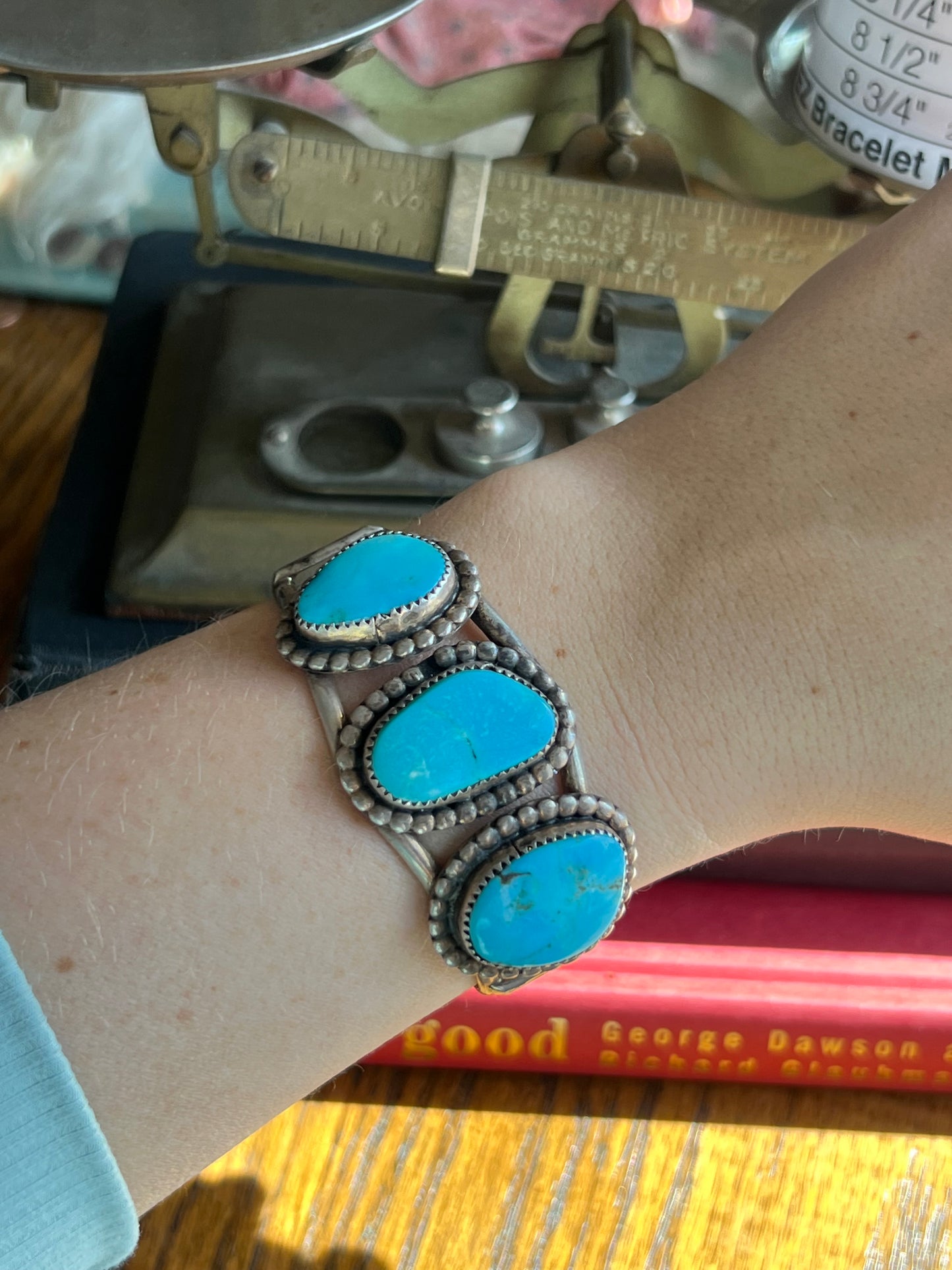 Kingman Turquoise 3-Stone Cuff
