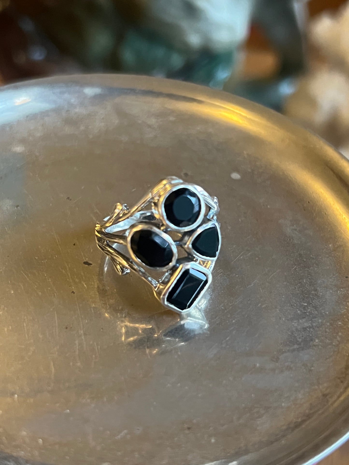 Black Onyx Cluster Ring