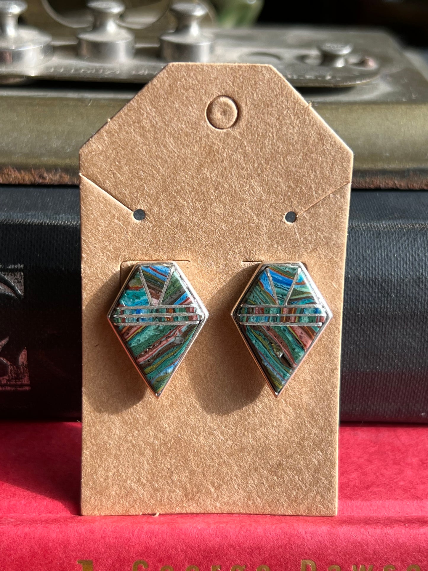 Multi Color Inlay Earrings