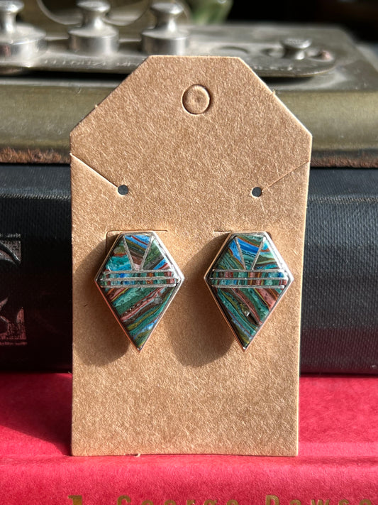 Multi Color Inlay Earrings