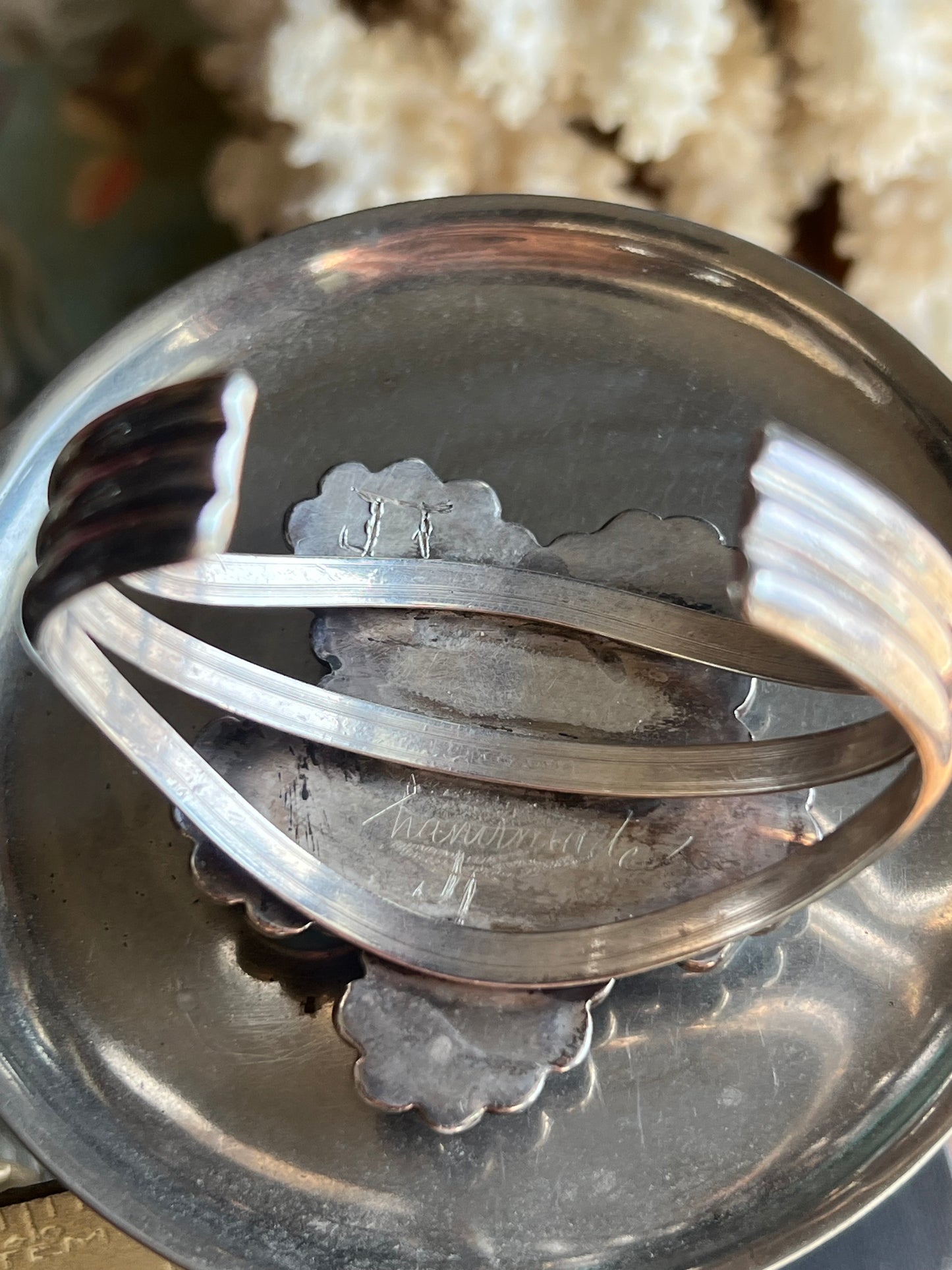 Fox Turquoise 5-Stone Flower Cluster Cuff