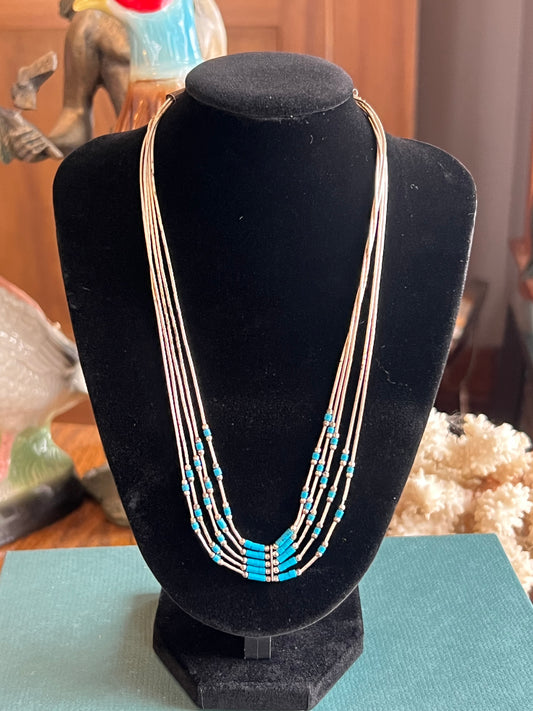 Sterling Silver & Turquoise Strand Necklace