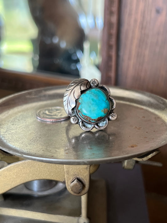 Signed “LP” Fox Turquoise Ring