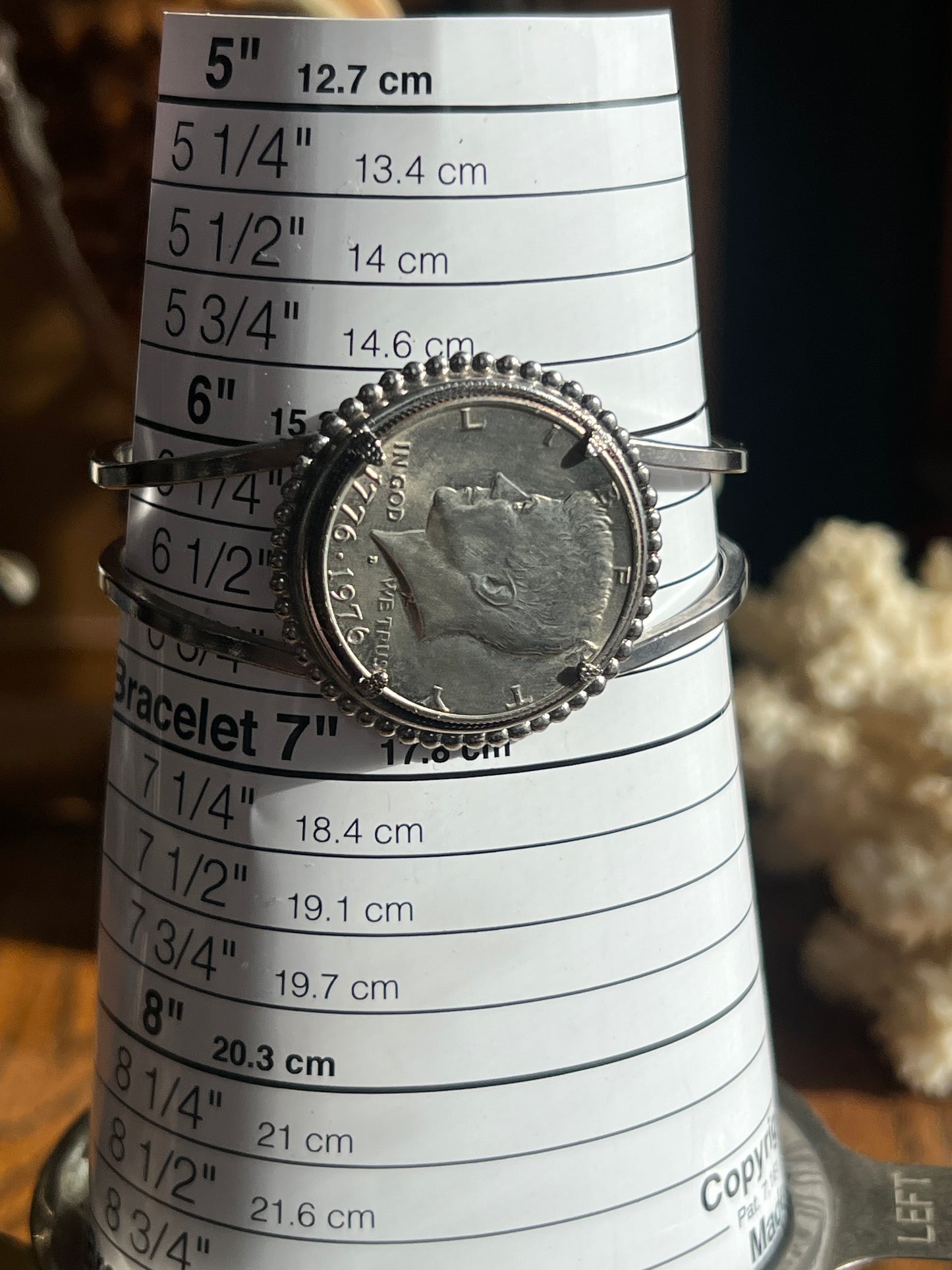 John Kennedy Old Half Dollar Coin Hinge Cuff