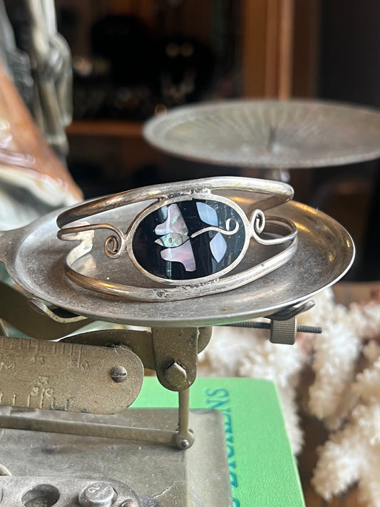 Vintage Mother of Pearl Inlay Cuff