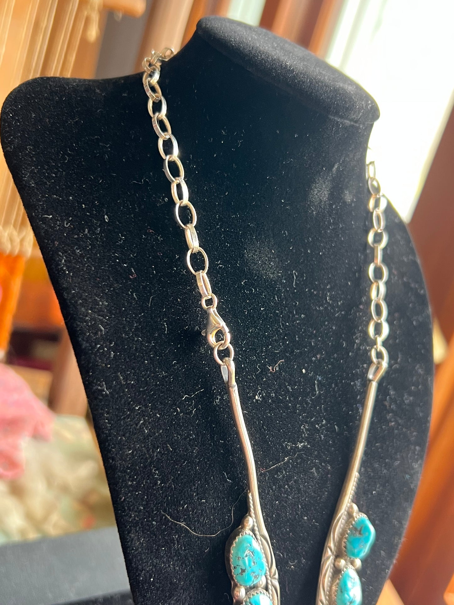 Running Bear Kingman 13 Stone Panel Necklace
