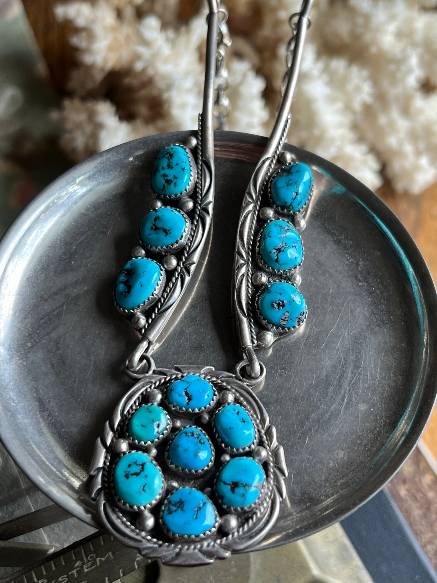 Running Bear Kingman 13 Stone Panel Necklace