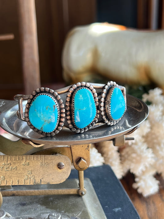 Kingman Turquoise 3-Stone Cuff