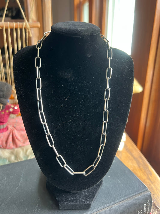 18” Sterling Silver Paperclip Link Chain