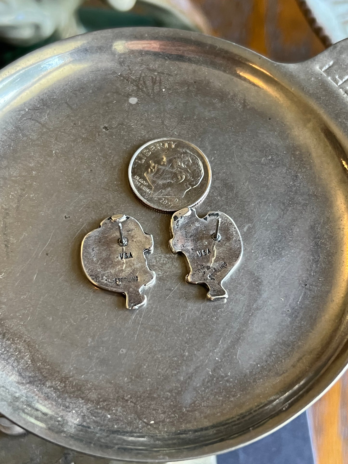 Kokopelli Turquoise & Coral Inlay Earrings