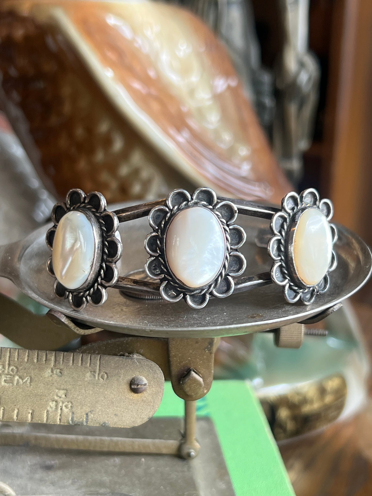 Mother of Pearl 3-Stone Cuff