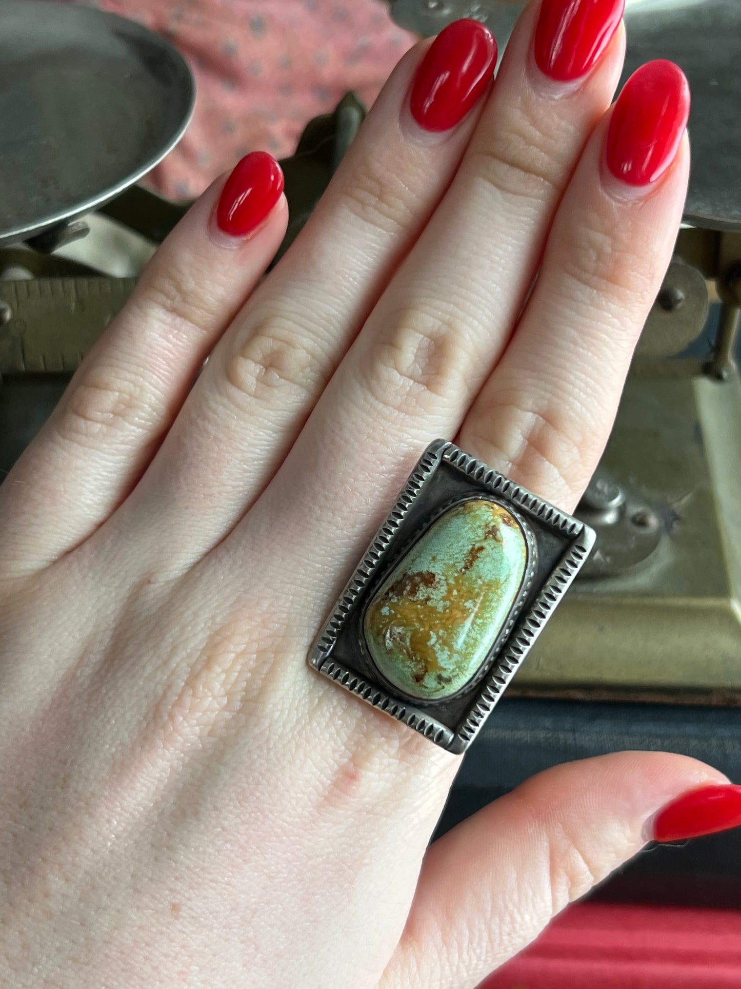 Royston Turquoise Chunky Stone Ring