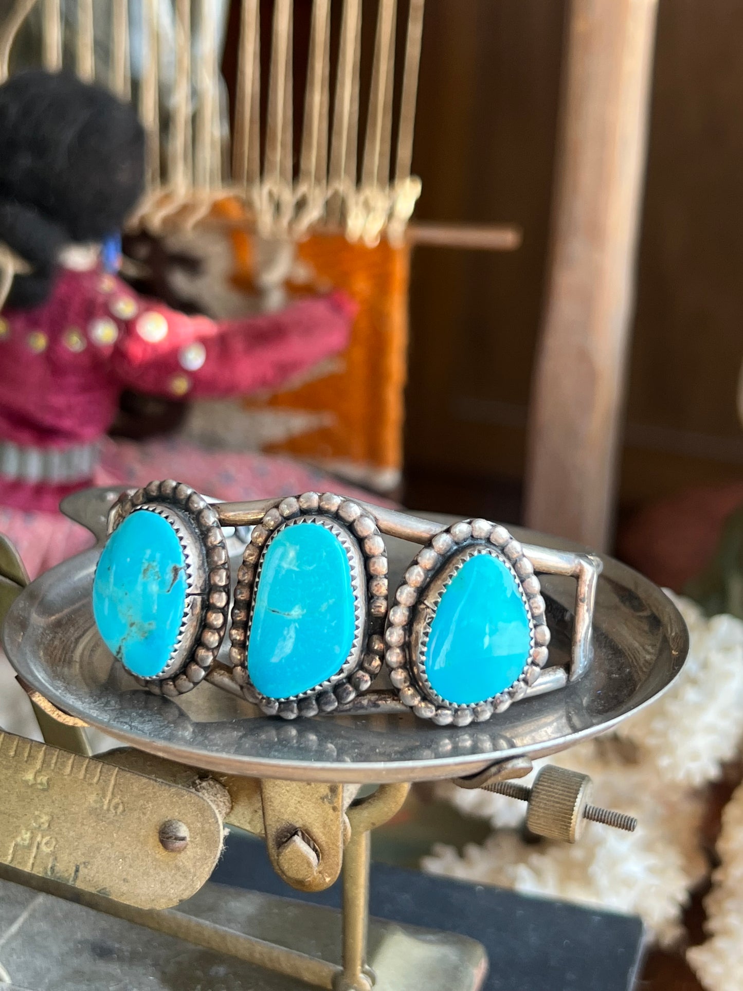 Kingman Turquoise 3-Stone Cuff