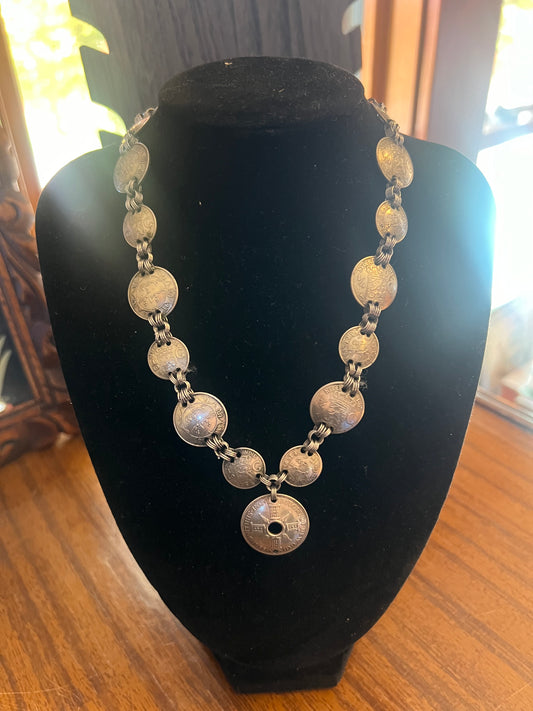 Vintage 1930’s Graduating Multi Foreign Coin Necklace