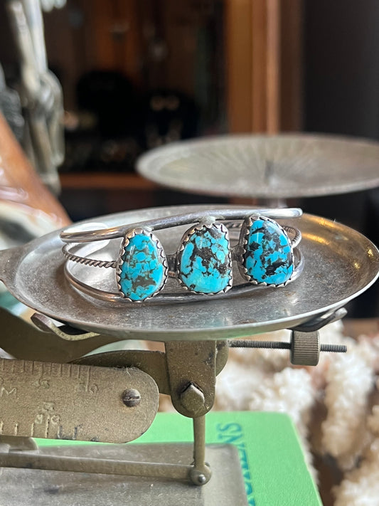 Kingman Turquoise 3-Stone Cuff