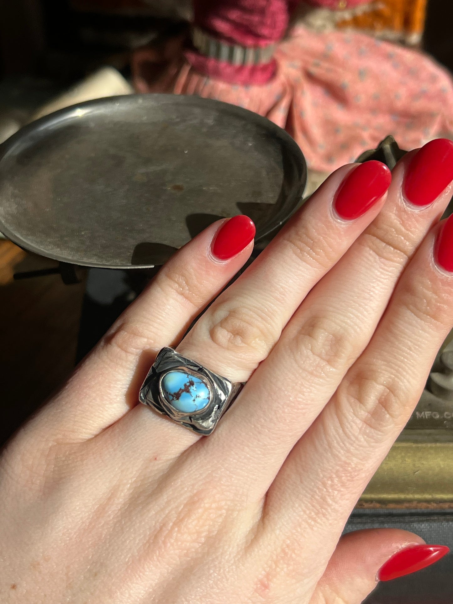 Golden Hills Turquoise Sterling Silver Chunky Ring
