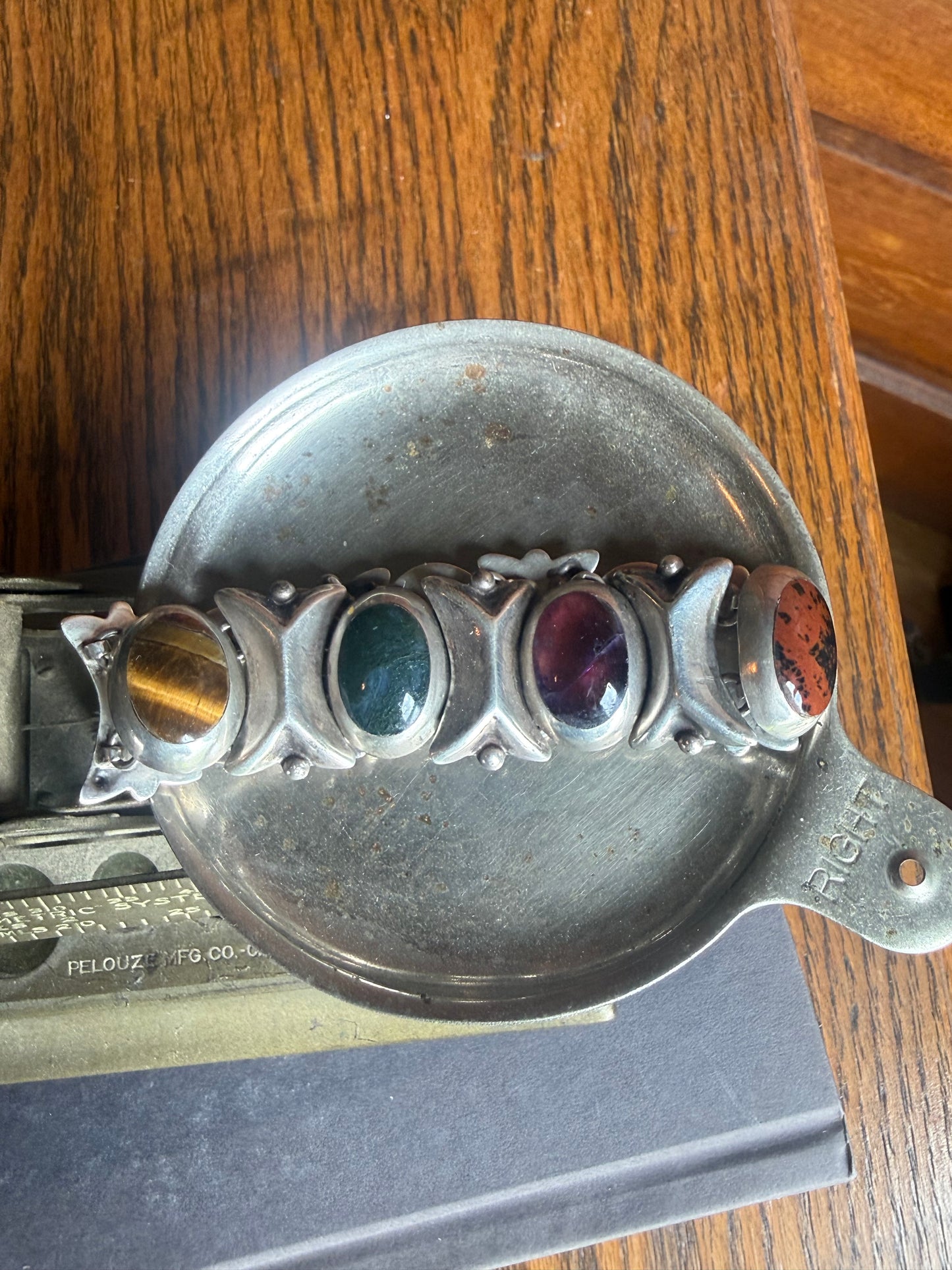 Multi Stone Sterling Silver Bracelet