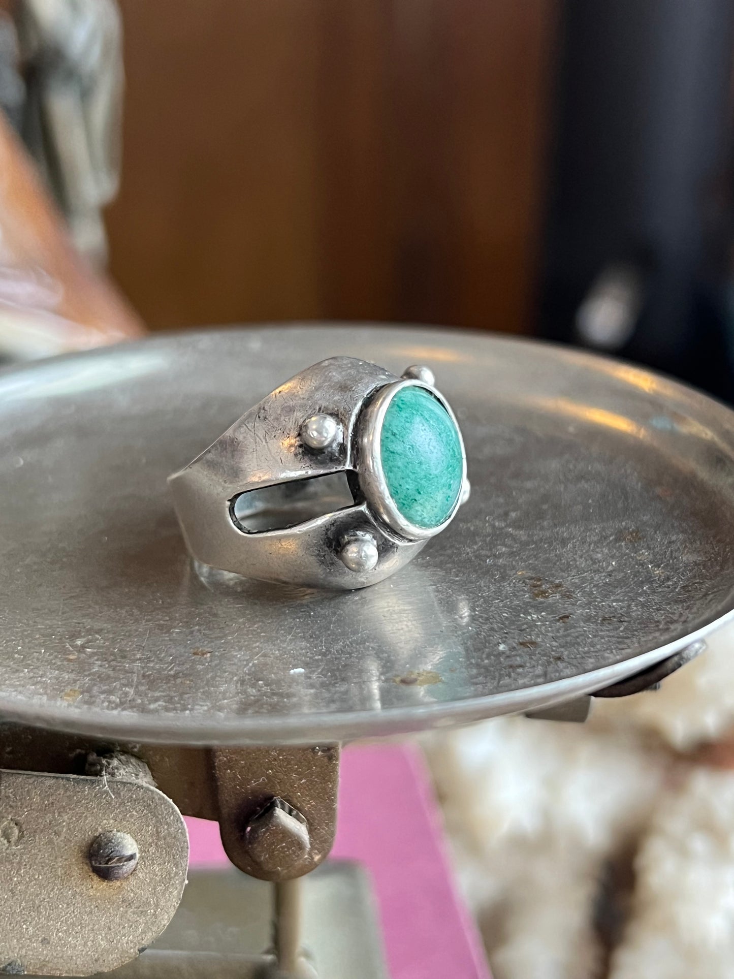 Malachite Stone with Unique Band Ring