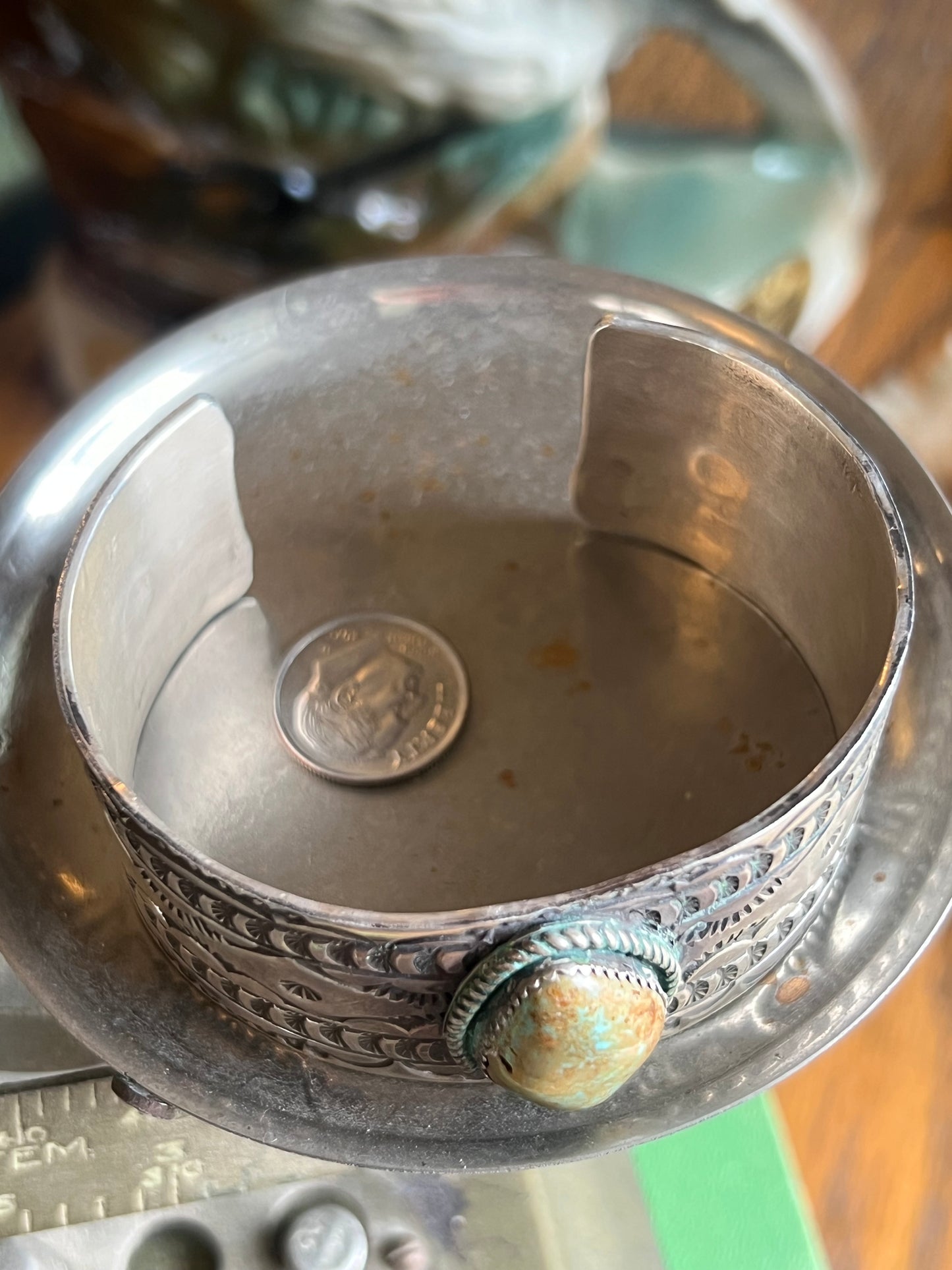 Signed RE Menassa Turquoise Cuff